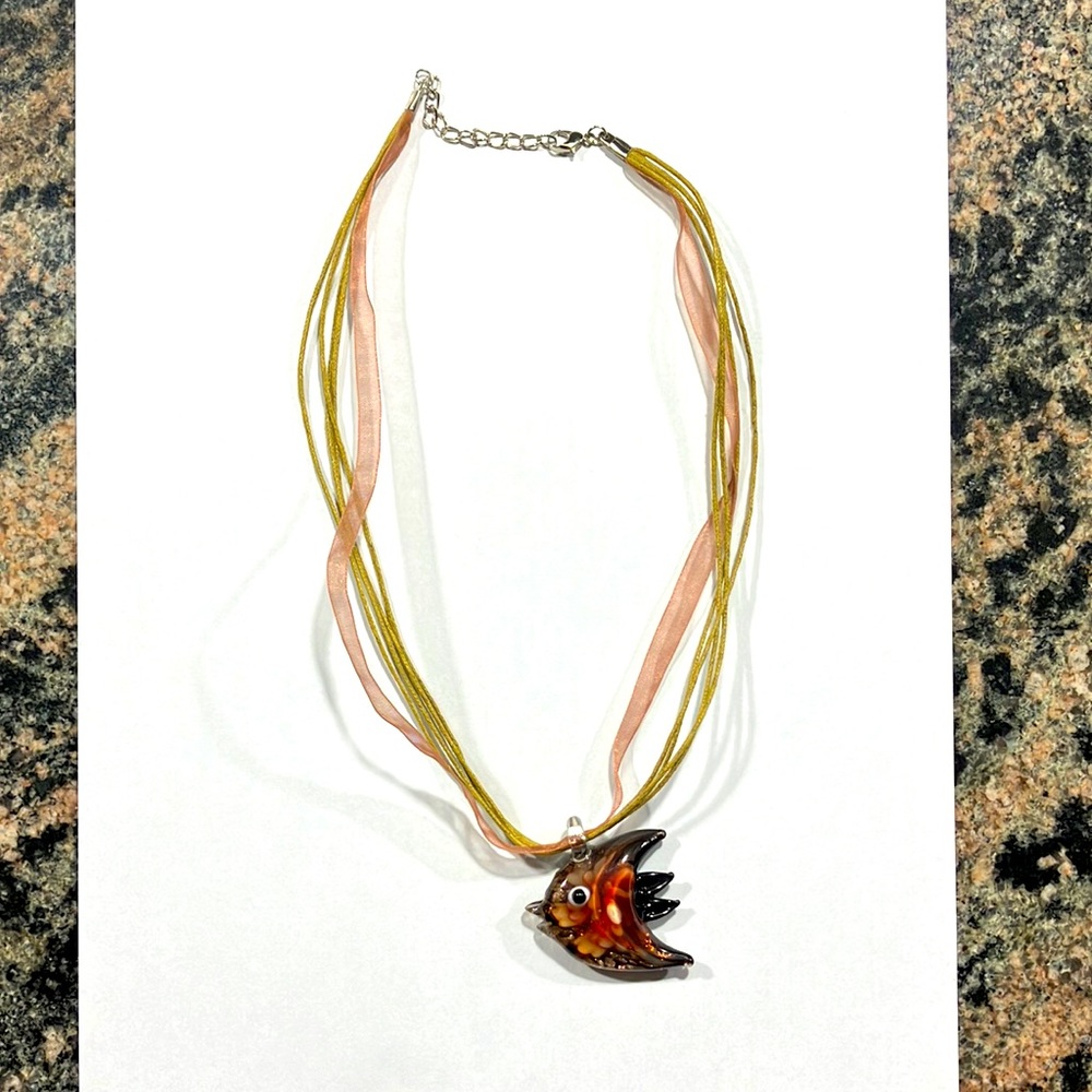 Glass art necklace